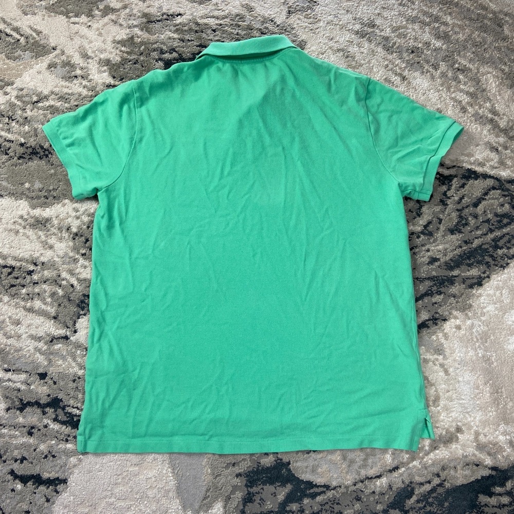 Polo Ralph Lauren Polo Shirt Mens XL‎ Green Cotton Custom Slim Fit Tennis Tail - Picture 2 of 8